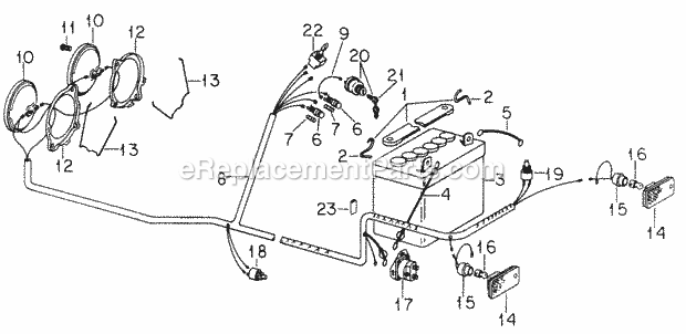 Electrical Wiring-Sn 719999 & Below Diagram and Parts List for 1604 2050598U, 144-582-399, 145-582-399, 142-582-3 Cub Cadet Lawn Tractor